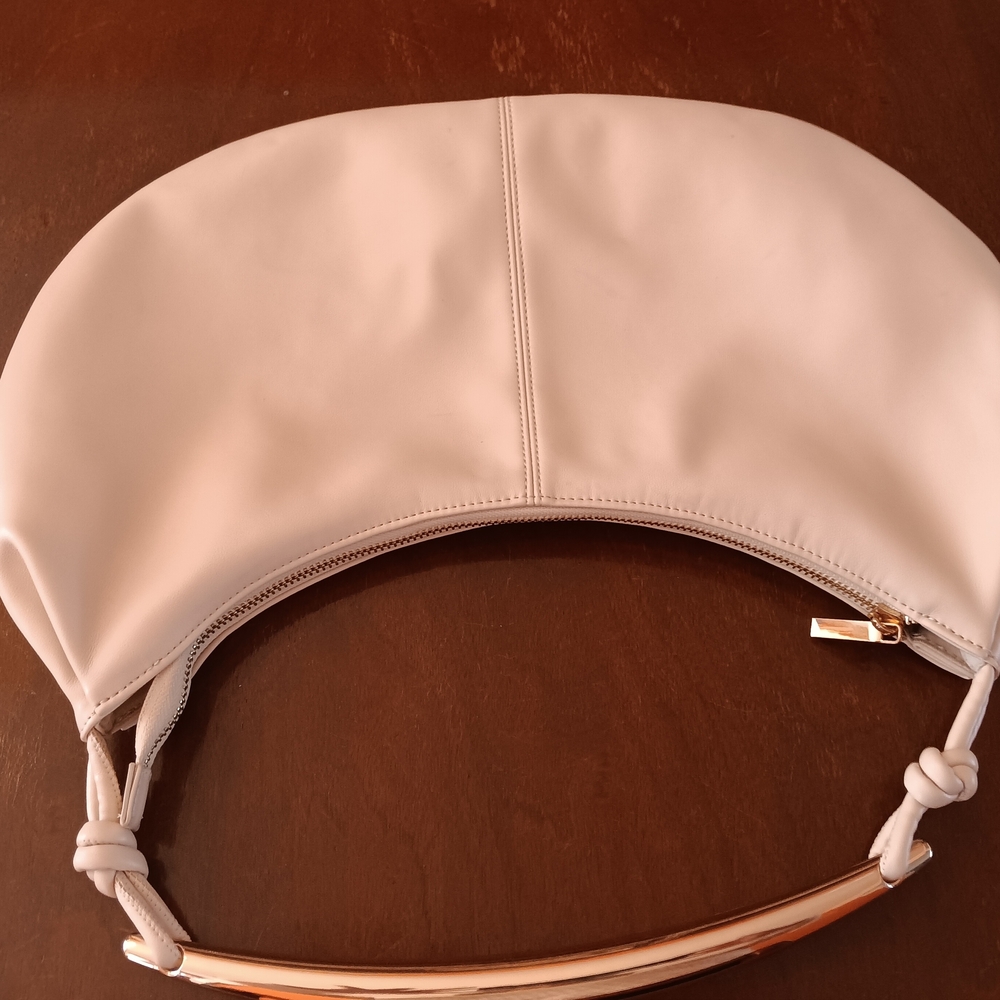 Ann Taylor Cream Hobo Bag with Gold Accent - Picture 3 of 6